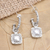 Sterling silver dangle earrings, 'Ancient Light' - Artisan Crafted Sterling Silver Dangle Earrings (image 2) thumbail