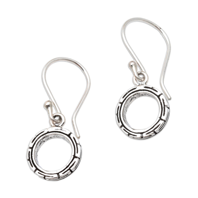 Sterling silver dangle earrings, 'Hula Game' - Handmade Sterling Silver Dangle Earrings from Bali