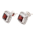 Garnet button earrings, 'Courage to Love' - Sterling Silver and Faceted Garnet Button Earrings (image 2c) thumbail