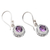 Amethyst dangle earrings, 'Soft Beauty' - Sterling Silver and Amethyst Dangle Earrings (image 2c) thumbail