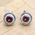 Garnet button earrings, 'Red Rising' - Garnet and Sterling Silver Button Earrings (image 2) thumbail