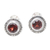 Garnet button earrings, 'Red Rising' - Garnet and Sterling Silver Button Earrings thumbail