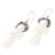 Garnet dangle earrings, 'Frangipani Summer' - Garnet and Bone Floral Dangle Earrings (image 2b) thumbail