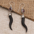 Garnet dangle earrings, 'Strong Roots' - Handmade Garnet and Bone Dangle Earrings (image 2) thumbail