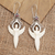 Garnet dangle earrings, 'Twin Angels' - Garnet and Sterling Silver Angel Dangle Earrings (image 2) thumbail