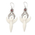 Garnet dangle earrings, 'Twin Angels' - Garnet and Sterling Silver Angel Dangle Earrings thumbail
