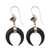 Garnet dangle earrings, 'Mysterious Crescent' - Hand Made Garnet and Sterling Silver Dangle Earrings thumbail
