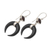 Garnet dangle earrings, 'Mysterious Crescent' - Hand Made Garnet and Sterling Silver Dangle Earrings (image 2b) thumbail