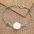 Amethyst link bracelet, 'Purple Moonlight' - Amethyst and Sterling Silver Moon Bracelet (image 2) thumbail