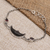 Garnet link bracelet, 'Midnight Crescent' - Amethyst and Bone Crescent Moon Link Bracelet (image 2b) thumbail