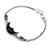 Garnet link bracelet, 'Midnight Crescent' - Amethyst and Bone Crescent Moon Link Bracelet (image 2c) thumbail