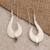 Garnet dangle earrings, 'White Rider' - Hand Crafted Bone and Garnet Dangle Earrings (image 2) thumbail