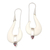 Garnet dangle earrings, 'White Rider' - Hand Crafted Bone and Garnet Dangle Earrings thumbail