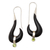 Peridot dangle earrings, 'Black Rider' - Handcrafted Bone and Peridot Dangle Earrings thumbail