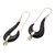 Peridot dangle earrings, 'Black Rider' - Handcrafted Bone and Peridot Dangle Earrings (image 2b) thumbail