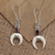 Garnet dangle earrings, 'Blood Red Moon' - Hand Made Bone and Garnet Dangle Earrings thumbail