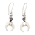Garnet dangle earrings, 'Blood Red Moon' - Hand Made Bone and Garnet Dangle Earrings thumbail