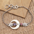 Garnet and amethyst link bracelet, 'Strong Moonlight' - Hand Made Garnet and Amethyst Link Bracelet thumbail