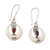 Garnet dangle earrings, 'Bright Crescent' - Handmade Garnet and Sterling Silver Dangle Earrings thumbail