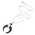 Garnet pendant necklace, 'Mysterious Crescent' - Sterling Silver and Garnet Pendant Necklace (image 2c) thumbail