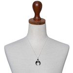 Garnet pendant necklace, 'Mysterious Crescent' - Sterling Silver and Garnet Pendant Necklace