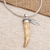Men's sterling silver pendant necklace, 'Tiger Tooth' - Men's Sterling Silver and Bone Pendant Necklace (image 2) thumbail