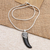 Men's sterling silver pendant necklace, 'Black Tiger Tooth' - Men's Sterling Silver Pendant Necklace (image 2b) thumbail