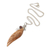 Garnet pendant necklace, 'Angelic Harmony' - Hand Crafted Bone and Garnet Pendant Necklace (image 2b) thumbail