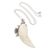 Garnet pendant necklace, 'Pale Angel' - Garnet and Sterling Silver Angel Wing Pendant Necklace thumbail