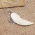 Garnet pendant necklace, 'Pale Angel' - Garnet and Sterling Silver Angel Wing Pendant Necklace (image 2c) thumbail