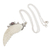 Garnet pendant necklace, 'Pale Angel' - Garnet and Sterling Silver Angel Wing Pendant Necklace (image 2d) thumbail