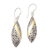 Gold-accented dangle earrings, 'Sparkly Eyes' - Gold-Accented Sterling Silver Dangle Earrings