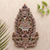 Wood relief panel, 'Flower Temple' - Flower and Temple-Themed Wood Relief Panel thumbail