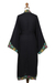 Embroidered robe, 'Night Flowers' - Embroidered Black Rayon Robe (image 2f) thumbail