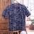 Camisa de hombre de algodón batik - Camisa de manga corta de algodón batik para hombre
