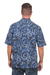 Men's batik cotton shirt, 'Lazy Day in Blue' - Men's Batik Cotton Short-Sleeved Shirt (image 2d) thumbail