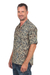 Men's batik cotton shirt, 'Lazy Day in Yellow' - Men's Batik Cotton and Coconut Shell Button Shirt (image 2c) thumbail