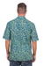 Men's batik cotton shirt, 'Choppy Water' - Men's Casual Batik Cotton Shirt (image 2d) thumbail