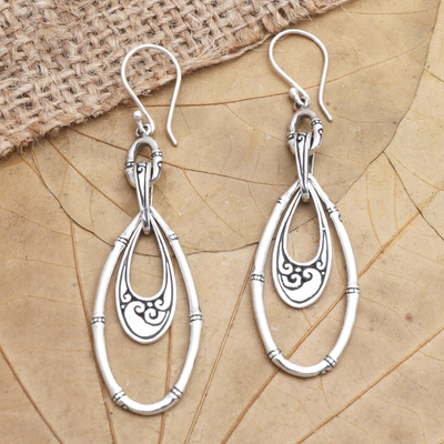 Sterling silver dangle earrings, 'Party Edition' - Handmade Sterling Silver Dangle Earrings