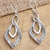 Sterling silver dangle earrings, 'Twisted Leaves' - Hand Made Sterling Silver Dangle Earrings (image 2) thumbail