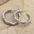 Sterling silver half-hoop earrings, 'Bamboo for You' - Handmade Sterling Silver Half-Hoop Earrings (image 2) thumbail