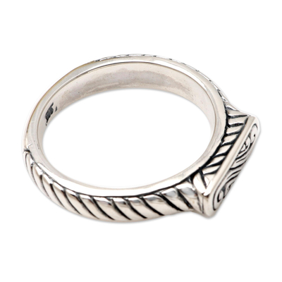 Sterling silver cocktail ring, 'Silver Plateau' - Artisan Made Sterling Silver Cocktail Ring