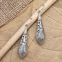 Sterling silver dangle earrings, 'Fashion Plate'