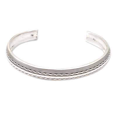 Handcrafted Sterling Silver Cuff Bracelet from Bali