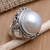 Anillo de cóctel con perlas cultivadas - Anillo de cóctel de plata de ley y perlas cultivadas de Mabe