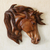 Wood relief panel, 'Majestic Mane' - Suar Wood Horse Head Relief Panel (image 2) thumbail