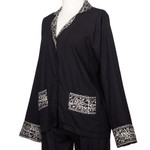 Batik classic pajama set, 'Legendary Comfort' - Handmade Batik Rayon Pajama Set
