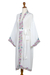 Embroidered robe, 'White Lilies' - Embroidered White Rayon Robe (image 2c) thumbail