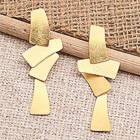 Gold-plated dangle earrings, Perfectly Golden