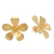 Gold-plated button earrings, 'Azalea Bloom' - Gold-Plated Floral Button Earrings